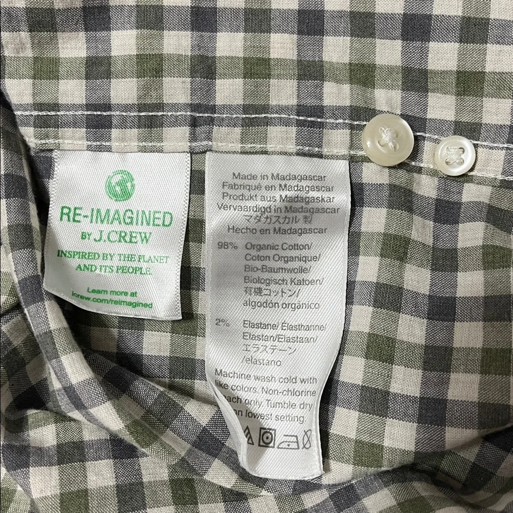 J. Crew Stretch Secret Wash Organic Cotton Poplin Shirt Sz Large